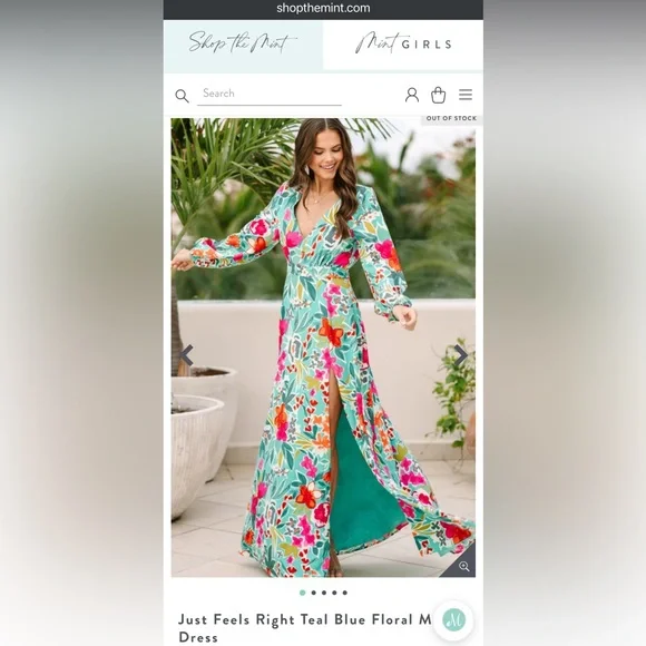 Floral Maxi Dress Long Sleeves size M - Picture 3 of 9